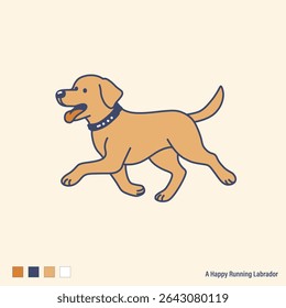 Uma ilustração do Labrador Happy Running