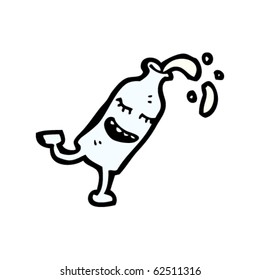 happy running milk carton cartoon