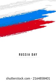Happy Russia Day with brush flag vector illustration June 12.