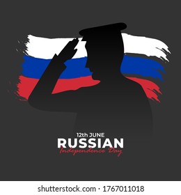 Happy Russia Day. Celebrated annually on June 12 in Russia. Happy national holiday of freedom. Russian flag. Patriotic poster design. Vector illustration