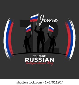 Happy Russia Day. Celebrated annually on June 12 in Russia. Happy national holiday of freedom. Russian flag. Patriotic poster design. Vector illustration