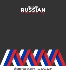 Happy Russia Day. Celebrated annually on June 12 in Russia. Happy national holiday of freedom. Russian flag. Patriotic poster design. Vector illustration