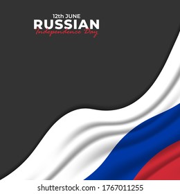 Feliz Día de Rusia. Celebrado anualmente el 12 de junio en Rusia. Feliz fiesta nacional de la libertad. Bandera rusa. Diseño de afiches patrióticos. Ilustración del vector