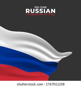 Happy Russia Day. Celebrated annually on June 12 in Russia. Happy national holiday of freedom. Russian flag. Patriotic poster design. Vector illustration