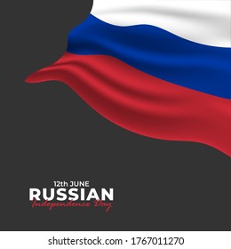 Happy Russia Day. Celebrated annually on June 12 in Russia. Happy national holiday of freedom. Russian flag. Patriotic poster design. Vector illustration