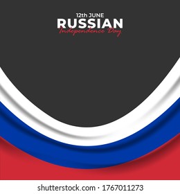 Happy Russia Day. Celebrated annually on June 12 in Russia. Happy national holiday of freedom. Russian flag. Patriotic poster design. Vector illustration