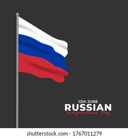 Happy Russia Day. Celebrated annually on June 12 in Russia. Happy national holiday of freedom. Russian flag. Patriotic poster design. Vector illustration