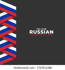 Happy Russia Day. Celebrated annually on June 12 in Russia. Happy national holiday of freedom. Russian flag. Patriotic poster design. Vector illustration