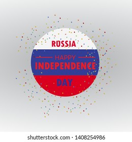 happy russia independence day greeting wallpaper design, with russian flag - Vector