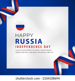 Happy Russia Independence Day June 12th Celebration Vector Design Illustration. Template for Poster, Banner, Advertising, Greeting Card or Print Design Element