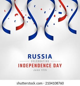 Happy Russia Independence Day June 12th Celebration Vector Design Illustration. Template for Poster, Banner, Advertising, Greeting Card or Print Design Element
