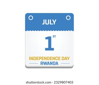 Happy Rwanda Independence day, Rwanda Independence day, Rwanda, Calendar Icon, 1st July, 1 July, National Day, Independence Day, Calender