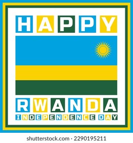Happy Rwanda independence day Vector Template Design Illustration