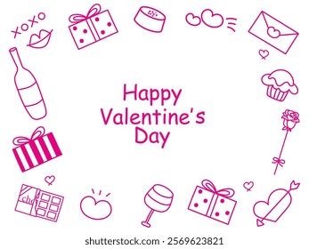 Happy Valentine’ s day pink color simple design.