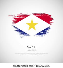 Happy Saba day. brush flag of Saba vector illustration. abstract concept of national brush flag background. brush stroke background.