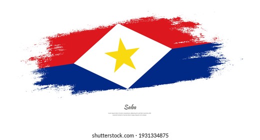 Happy saba day with national flag on artistic stain brush stroke background