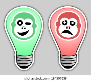 Happy and sad bulb