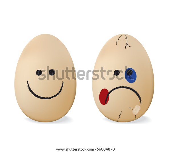 Happy Sad Egg Stock Vector (Royalty Free) 66004870