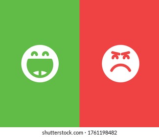 happy and sad face for vote up and vote down icons