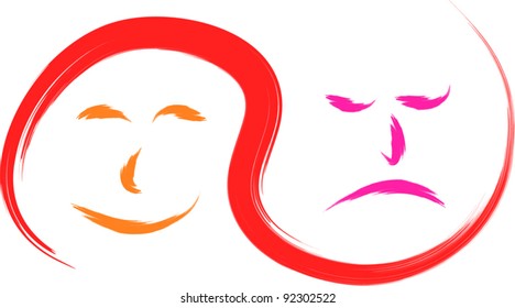 happy and sad faces