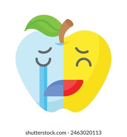 Happy sad feelings emoji icon, ready to use vector design