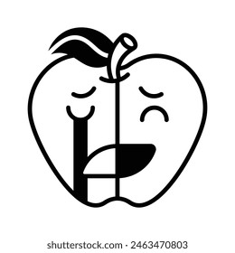 Happy sad feelings emoji icon, ready to use vector design