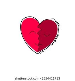happy and sad heart shape design