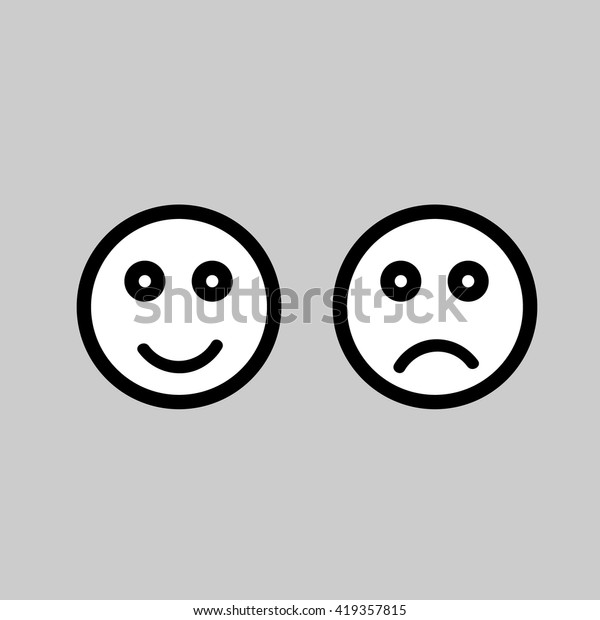 Happy Sad Icon Stock Vector (Royalty Free) 419357815