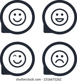 Happy sad icon set .