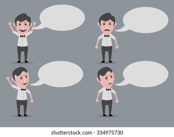 happy and sad man talking