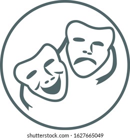 Happy Sad Mask Icon Stock Vector (Royalty Free) 1627665049 | Shutterstock