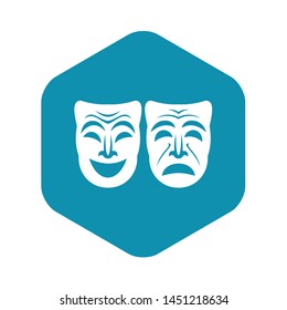 Happy and sad mask icon. Simple illustration of happy and sad mask vector icon for web