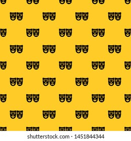 Happy and sad mask pattern seamless vector repeat geometric yellow for any design