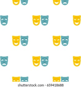 Happy and sad mask pattern seamless flat style for web vector illustration