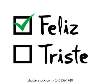 Happy and sad selection in spanish