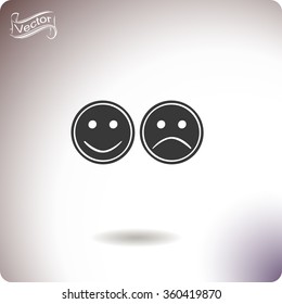 Happy and Sad Smile vector icon.