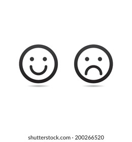 Happy and Sad Smiley Icon