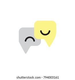 happy sad talks symbol logo vector