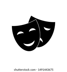 Happy And Sad Theater Mask Vector Icon