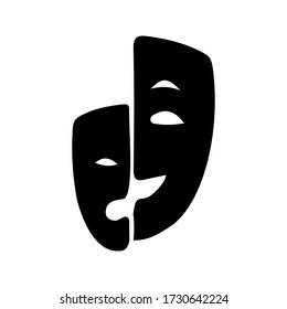 Happy and sad theater mask vector icon on a white background.EPS 10