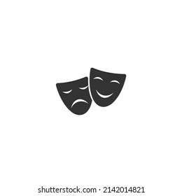 Happy Sad Theater Mask Vector Icon Stock Vector (Royalty Free ...