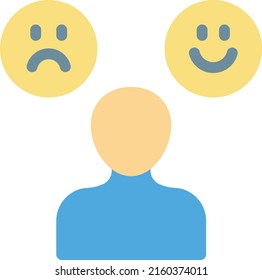 triste   Ilustración vectorial en un fondo transparente. Símbolos de calidad superior. Iconos vectoriales de color de línea para el concepto y el diseño gráfico. 
