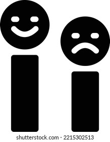 Happy sad Vector illustration on a transparent background. Premium quality symmbols. Glyphs vector icons for concept and graphic design.