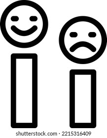 Imagen de Happy sad Vector sobre un fondo transparente. Símbolos de calidad superior. Iconos vectoriales de línea delgada para el diseño de conceptos y gráficos. 
