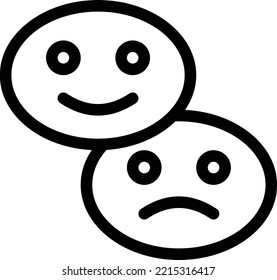 Imagen de Happy sad Vector sobre un fondo transparente. Símbolos de calidad superior. Iconos vectoriales de línea delgada para el diseño de conceptos y gráficos. 
