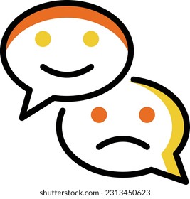 happy sad Vector illustration on a transparent background. Premium quality symmbols. Line Color vector icons for concept and graphic design.