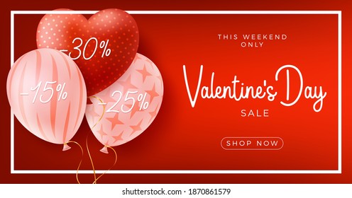 Happy and safe Valentines day sale background with balloons heart pattern. Loce and covid coronavirus concept Vector illustration. Wallpaper, flyers, invitation, posters, brochure, banners