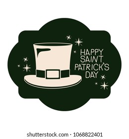 happy sain patrick card with Irish elf hat