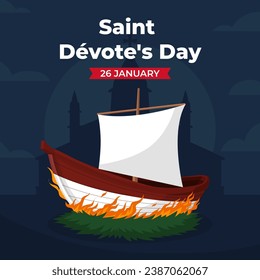 Happy Saint Devote's Day. The Day of Monaco illustration vector background. Vector eps 10