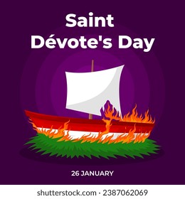 Happy Saint Devote's Day. The Day of Monaco illustration vector background. Vector eps 10